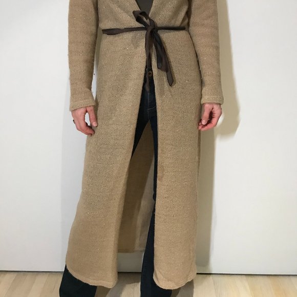 long sleeve brown duster cardigan - Picture 2 of 7